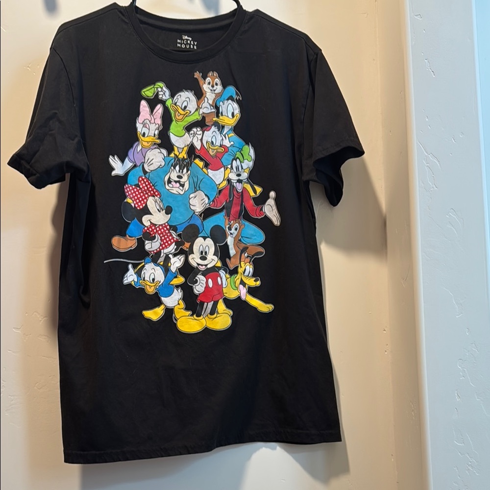Disney Black T-Shirt with Mickey and Friends